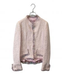 CHANEL（シャネル）の古着「04C アイスクリーム柄ツイードジャケット P22468W03245」｜ピンク