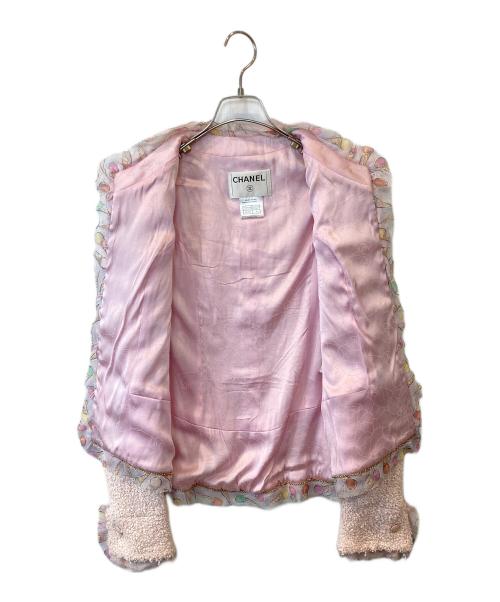 CHANEL（シャネル）CHANEL (シャネル) 04C アイスクリーム柄ツイードジャケット P22468W03245 ピンク サイズ:38の古着・服飾アイテム