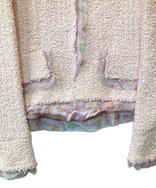 CHANEL（シャネル）CHANEL (シャネル) 04C アイスクリーム柄ツイードジャケット P22468W03245 ピンク サイズ:38の古着・服飾アイテム