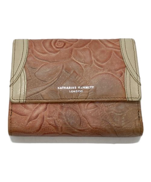 KATHARINE HAMNETT（キャサリンハムネット）KATHARINE HAMNETT (キャサリンハムネット) 3つ折り財布 ピンクの古着・服飾アイテム