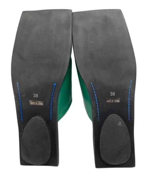 UN3D.（アンスリード）UN3D. (アンスリード) クエアフラットシューズ　522221802101 グリーン サイズ:38の古着・服飾アイテム