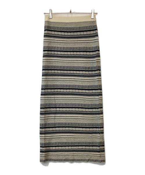 PROTAGONISTA（プロタゴニスタ）PROTAGONISTA (プロタゴニスタ) Spick and Span (スピックアンドスパン) 別注 MULTI KNIT SK　23060210000510 ブラック×アイボリー 未使用品の古着・服飾アイテム