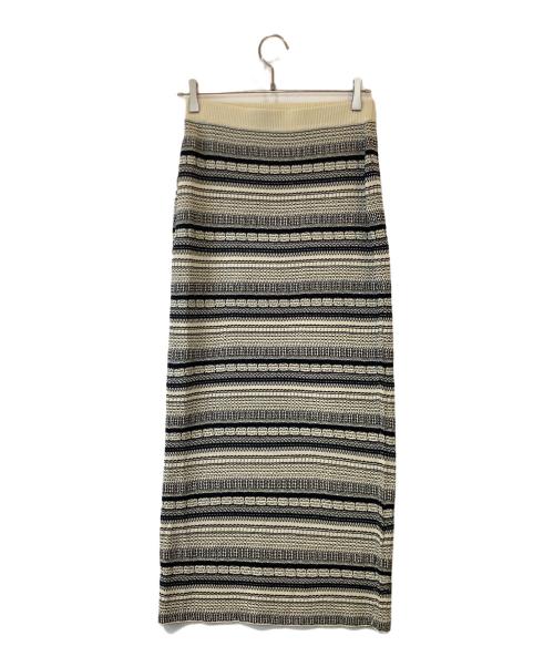 PROTAGONISTA（プロタゴニスタ）PROTAGONISTA (プロタゴニスタ) Spick and Span (スピックアンドスパン) 別注 MULTI KNIT SK　23060210000510 ブラック×アイボリー 未使用品の古着・服飾アイテム