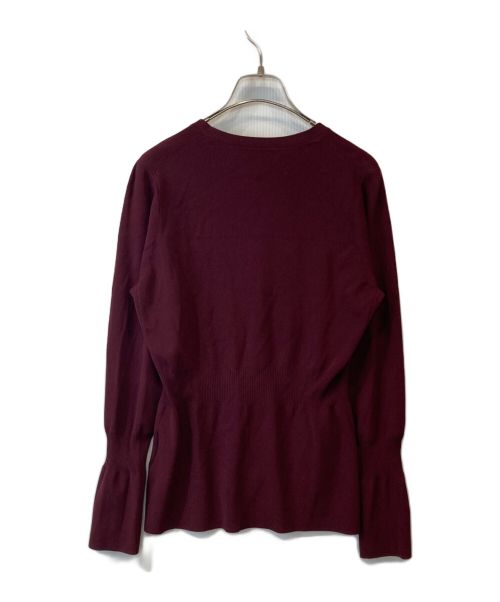 DES PRES（デ プレ）DES PRES (デ プレ) マットレーヨンストレッチ Vネックカーディガン ボルドー サイズ:FREEの古着・服飾アイテム