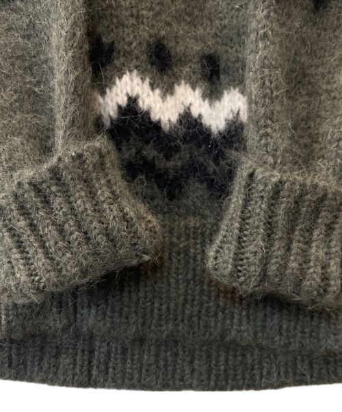 BATONER（バトナ―）BATONER (バトナ―) MOHAIR NORDIC CREW NECK BN-20FM-052 ニット グリーン サイズ:2の古着・服飾アイテム