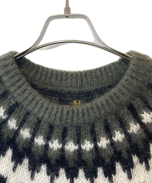 BATONER（バトナ―）BATONER (バトナ―) MOHAIR NORDIC CREW NECK BN-20FM-052 ニット グリーン サイズ:2の古着・服飾アイテム