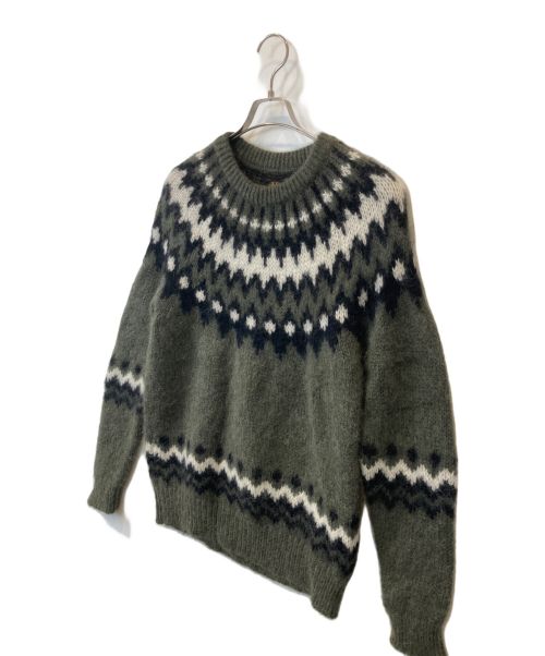 BATONER（バトナ―）BATONER (バトナ―) MOHAIR NORDIC CREW NECK BN-20FM-052 ニット グリーン サイズ:2の古着・服飾アイテム