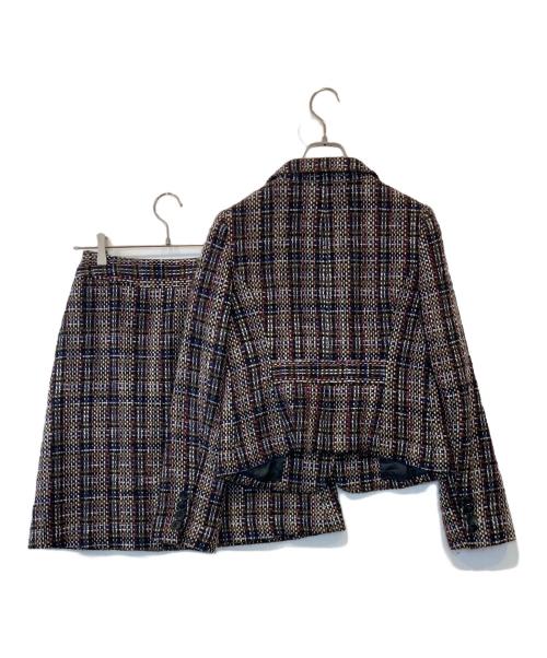 DKNY（ダナキャランニューヨーク）DKNY (ダナキャランニューヨーク) ツィードスーツ グレー サイズ:6の古着・服飾アイテム