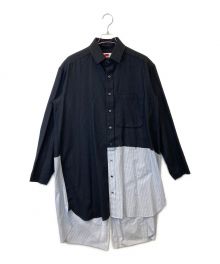 by H.（バイエイチ）の古着「デザイン切替ロングシャツ」｜ブラック