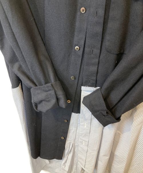 by H.（バイエイチ）by H. (バイエイチ) デザイン切替ロングシャツ ブラック サイズ:3の古着・服飾アイテム