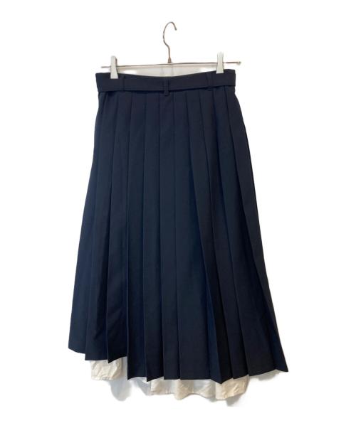 Lily Brown（リリーブラウン）Lily Brown (リリーブラウン) ステップヘムスリットプリーツスカート　LWFS241116 ネイビー サイズ:1の古着・服飾アイテム