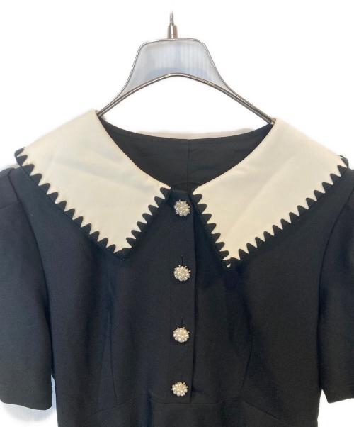 Fano Studios（ファノ ストゥディオズ）Fano Studios (ファノ ストゥディオズ) Embroidery collar puff sleeve dress ブラック サイズ:Lの古着・服飾アイテム