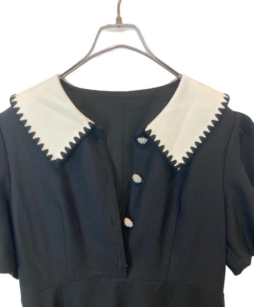 Fano Studios（ファノ ストゥディオズ）Fano Studios (ファノ ストゥディオズ) Embroidery collar puff sleeve dress ブラック サイズ:Lの古着・服飾アイテム
