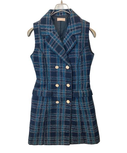 Resexxy（リゼクシー）Resexxy (リゼクシー) ツイードノースリミニワンピース　152440338901-01 ネイビー サイズ:FREEの古着・服飾アイテム