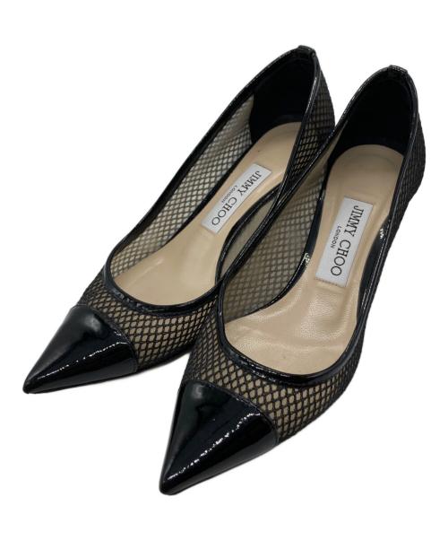 JIMMY CHOO（ジミーチュウ）JIMMY CHOO (ジミーチュウ) メッシュパンプス ブラック サイズ:36の古着・服飾アイテム