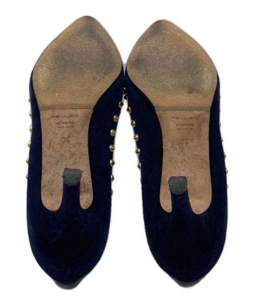 PELLICO（ペリーコ）PELLICO (ペリーコ) スタッズパンプス ネイビー サイズ:36の古着・服飾アイテム