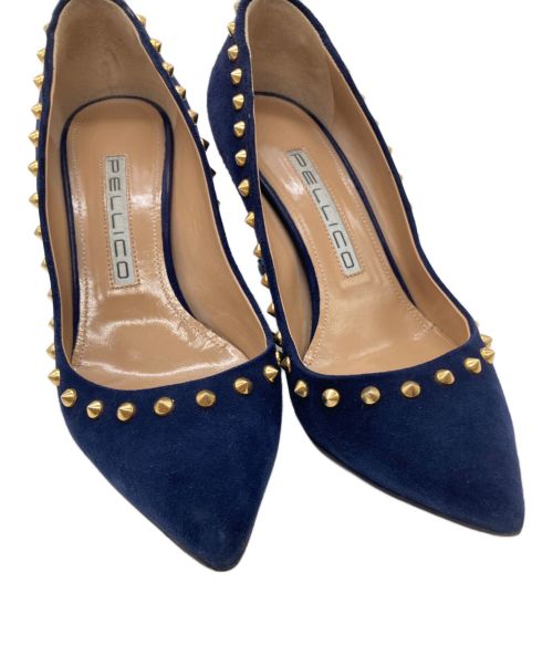 PELLICO（ペリーコ）PELLICO (ペリーコ) スタッズパンプス ネイビー サイズ:36の古着・服飾アイテム