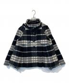 BURBERRY BLUE LABELバーバリーロンドンブルーレーベル）の古着「チェック柄ショートコート」｜ブラック
