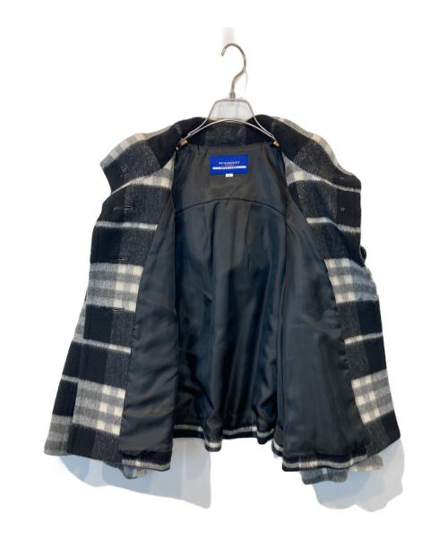 BURBERRY BLUE LABEL（バーバリー ブルー レーベル）BURBERRY BLUE LABEL (バーバリーロンドンブルーレーベル) チェック柄ショートコート ブラック サイズ:36の古着・服飾アイテム