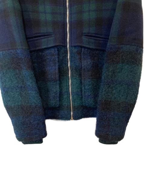 CARVEN（カルヴェン）CARVEN (カルヴェン) TARTAN WOOL JACKET　ウールジャケット　1012HM82 ネイビー×グリーン サイズ:48の古着・服飾アイテム