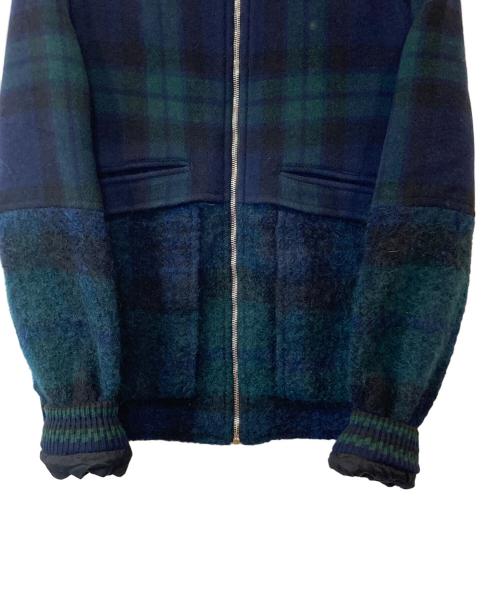 CARVEN（カルヴェン）CARVEN (カルヴェン) TARTAN WOOL JACKET　ウールジャケット　1012HM82 ネイビー×グリーン サイズ:48の古着・服飾アイテム