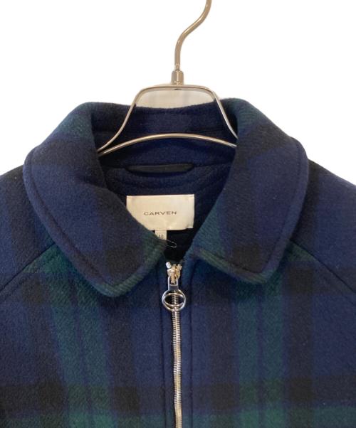 CARVEN（カルヴェン）CARVEN (カルヴェン) TARTAN WOOL JACKET　ウールジャケット　1012HM82 ネイビー×グリーン サイズ:48の古着・服飾アイテム