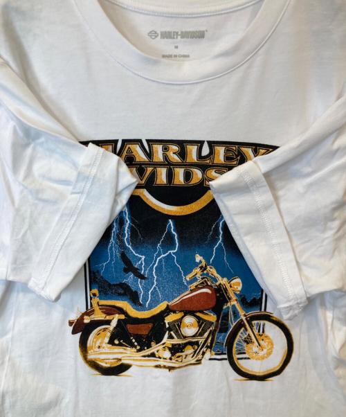 HARLEY-DAVIDSON（ハーレーダビッドソン）HARLEY-DAVIDSON (ハーレーダビッドソン) プリントTシャツ　96535-24VM/AC ホワイト サイズ:Mの古着・服飾アイテム