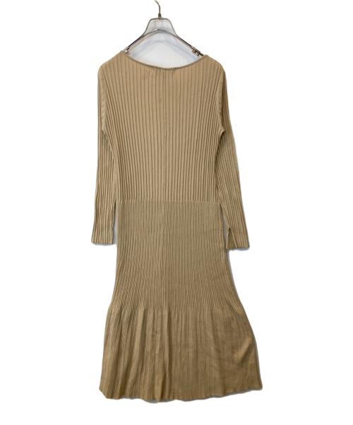 HER LIP TO（ハーリップトゥ）Her lip to (ハーリップトゥ) Ribbed-knit Long Cardigan HLT2009076 カーディガン ベージュ サイズ:Mの古着・服飾アイテム