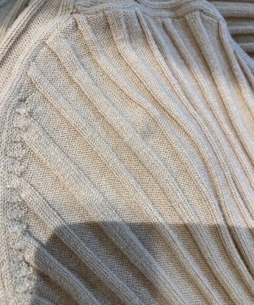 HER LIP TO（ハーリップトゥ）Her lip to (ハーリップトゥ) Ribbed-knit Long Cardigan HLT2009076 カーディガン ベージュ サイズ:Mの古着・服飾アイテム