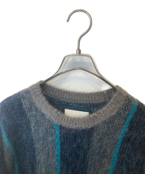 stein（シュタイン）stein (シュタイン) Mohair Stripe Knit LS ST.455 ニット ブルー サイズ:Sの古着・服飾アイテム