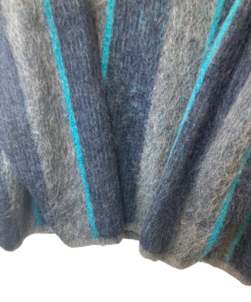 stein（シュタイン）stein (シュタイン) Mohair Stripe Knit LS ST.455 ニット ブルー サイズ:Sの古着・服飾アイテム