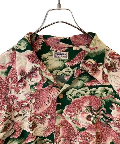 Sun Surf kalakaua（サンサーフ カラカウア）Sun Surf kalakaua (サンサーフ カラカウア) 百虎アロハシャツ　M32111 ピンク サイズ:Lの古着・服飾アイテム