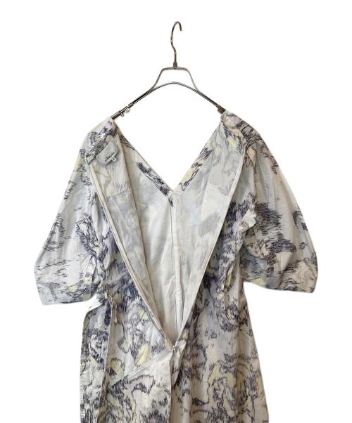 3.1 phillip lim（スリーワンフィリップリム）3.1 phillip lim (スリーワンフィリップリム) プリントVネックフレアワンピース　E203-9056ABP ホワイト サイズ: 6の古着・服飾アイテム