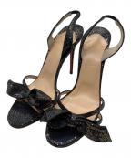 Christian Louboutinクリスチャン・ルブタン）の古着「ヒールリボンパンプス」｜ネイビー