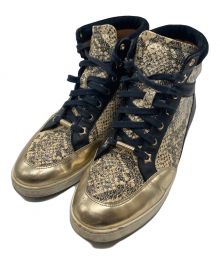 JIMMY CHOO（ジミーチュウ）の古着「パイソンハイカットスニーカー」｜ベージュ