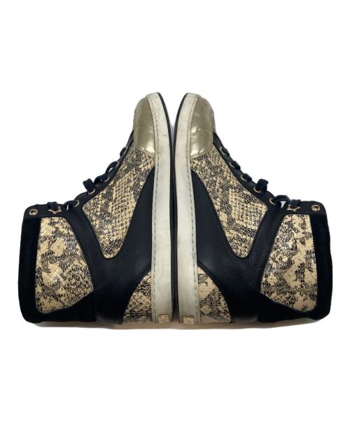 JIMMY CHOO（ジミーチュウ）JIMMY CHOO (ジミーチュウ) パイソンハイカットスニーカー ベージュ サイズ:39の古着・服飾アイテム