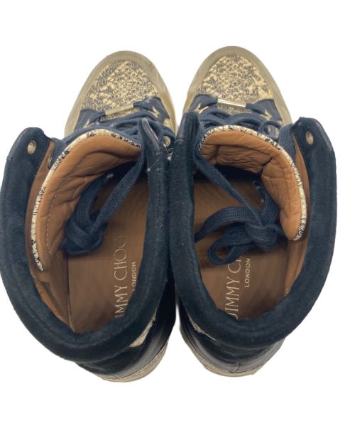 JIMMY CHOO（ジミーチュウ）JIMMY CHOO (ジミーチュウ) パイソンハイカットスニーカー ベージュ サイズ:39の古着・服飾アイテム