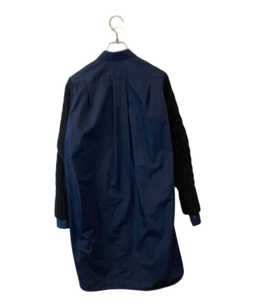 sacai（サカイ）sacai (サカイ) ニット切替ロングシャツ 15-02380 ネイビー サイズ:1の古着・服飾アイテム