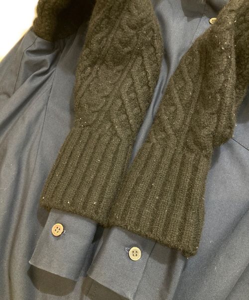 sacai（サカイ）sacai (サカイ) ニット切替ロングシャツ 15-02380 ネイビー サイズ:1の古着・服飾アイテム