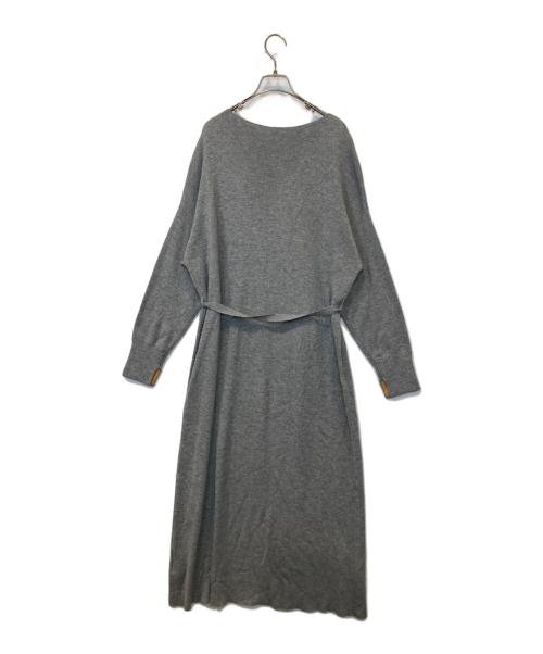 MACKINTOSH PHILOSOPHY（マッキントッシュ フィロソフィー）MACKINTOSH PHILOSOPHY (マッキントッシュ フィロソフィー) バイカラーニットワンピース　H5J90-290-06 グレー サイズ:38の古着・服飾アイテム