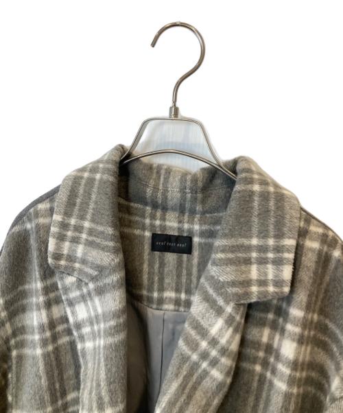 neuf cent neuf（ヌフソンヌフ）neuf cent neuf (ヌフソンヌフ) 切替チェックコート グレー サイズ:38の古着・服飾アイテム