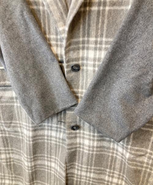 neuf cent neuf（ヌフソンヌフ）neuf cent neuf (ヌフソンヌフ) 切替チェックコート グレー サイズ:38の古着・服飾アイテム