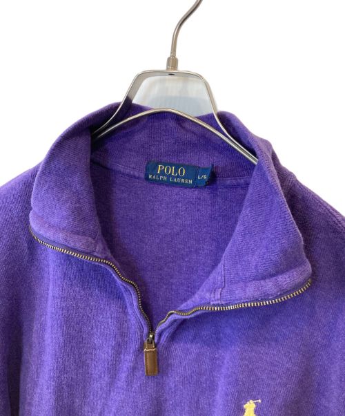 POLO RALPH LAUREN（ポロ・ラルフローレン）POLO RALPH LAUREN (ポロ・ラルフローレン) ハーフジップニット パープル サイズ:Lの古着・服飾アイテム