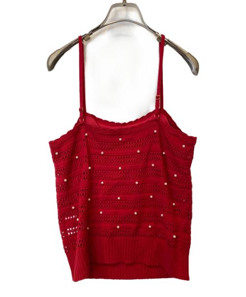 Rirandture（リランドチュール）Rirandture (リランドチュール) パールニットハーフスリーブカーディガンキャミソールセット　84258760 レッド サイズ:2の古着・服飾アイテム