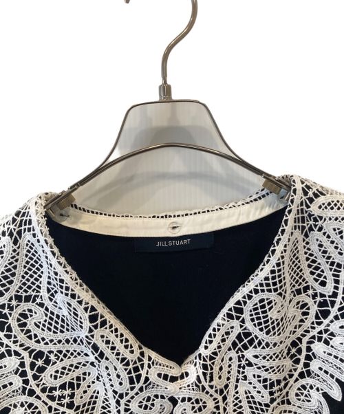 JILL STUART（ジルスチュアート）JILL STUART (ジルスチュアート) レースカラーニットカーディガン 092-3270023 ブラック サイズ:FRの古着・服飾アイテム
