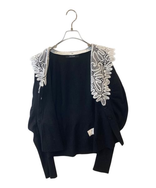 JILL STUART（ジルスチュアート）JILL STUART (ジルスチュアート) レースカラーニットカーディガン 092-3270023 ブラック サイズ:FRの古着・服飾アイテム