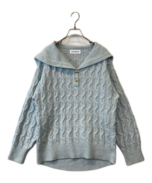Lily Brown（リリーブラウン）Lily Brown (リリーブラウン) セーラーカラーケーブルニット　	LWNT245056 スカイブルー サイズ:FREEの古着・服飾アイテム