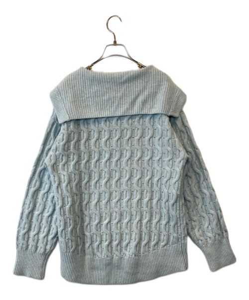 Lily Brown（リリーブラウン）Lily Brown (リリーブラウン) セーラーカラーケーブルニット　	LWNT245056 スカイブルー サイズ:FREEの古着・服飾アイテム