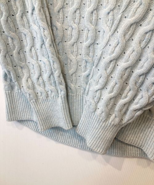 Lily Brown（リリーブラウン）Lily Brown (リリーブラウン) セーラーカラーケーブルニット　	LWNT245056 スカイブルー サイズ:FREEの古着・服飾アイテム