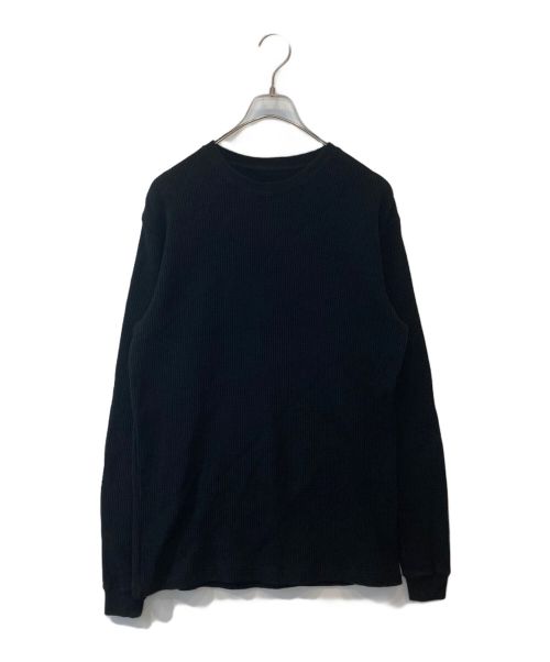 ADDICT CLOTHES（アディクト クローズ）ADDICT CLOTHES (アディクト クローズ) HEAVY WEIGHT WAFFLE CREW ACV-TM01 カットソー ブラック サイズ:42の古着・服飾アイテム
